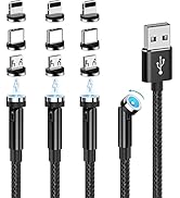 540° Rotating Magnetic Charging Cable (4 Pack 3/3/6/6ft) USB C Magnetic Phone Charger Cable 3 in ...