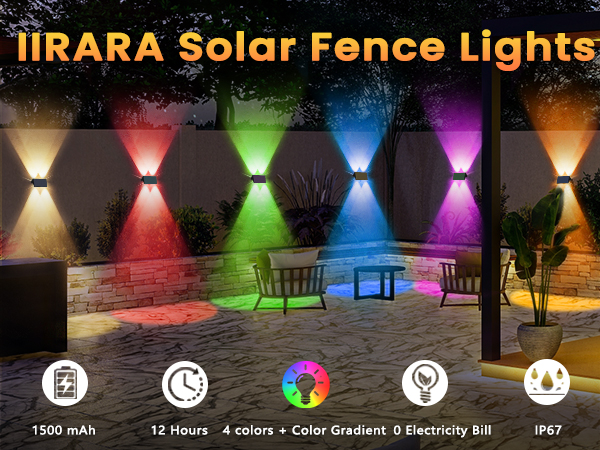 IIRARA Solar Fence Lights