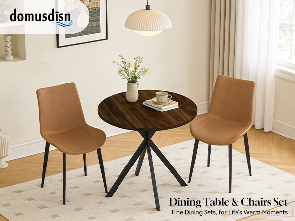 Round Dining Table Chairs Set for 2