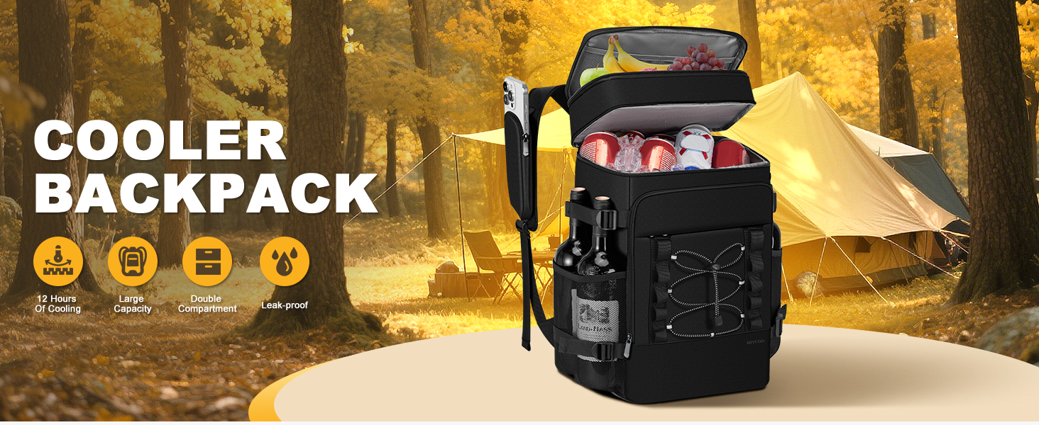 MIYCOO backpack cooler keeps ice up to 12 hours, a high-performance cooler backpack for adventures