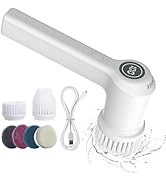 AIRSEE Cordless Electric Spin Scrubber, Handheld Power Shower Cleaner Brush, 2 speeds, 6 Replacea...