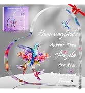 Hordely 5.9" x 5.9" Acrylic Hummingbird Gifts for Women, Heart Hummingbird Decor Lover Mom Christ...