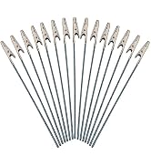 50 Pcs Metal Wires Alligator Clips Long Tail - Photo Clips 6 Inch (150mm) | Aligator Clamps Elect...