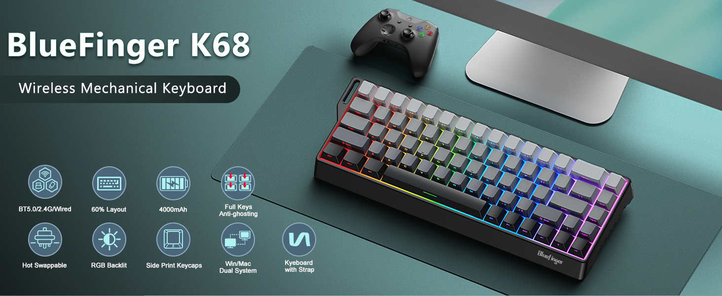 60 percent keyboard 60% percent keyboard Wireless keyboard Bluetooth keyboard