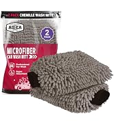 AIDEA Car Wash Mitt Microfiber, 2PK Grey