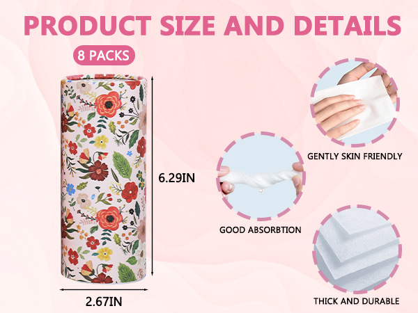 Car Tissues with Floral Cylinder Holder Round Portable Travel Tubes Box Container Tissue