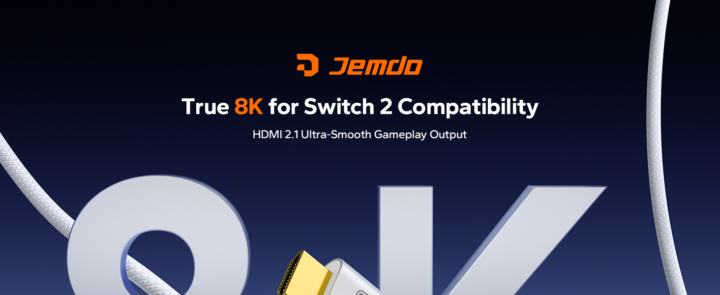 JEMDO Switch 2 (22.2.0) Dock HDMI Cable 8K@60Hz