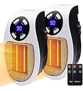 Wall Space Heater 450W Remote Portable Electric Heater with Programmable Adjustable Thermostat, O...