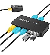 4K KVM Switch HDMI 2 Port Box, USB and HDMI Switch for 2 Computers Share Keyboard Mouse Printer a...