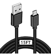 DEEGO Micro USB Cable,15Ft Extra Long PS4 Controller Charger Cable,Enduring Android Charging Cord...