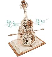 ROKR 3D Puzzles for Adults 1:5 Scale Cello Model Kit with Base 199pcs Wooden Music Box Building K...