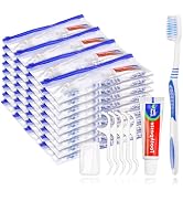 SLequipo Pack of 50 Travel Toothbrushes with Toothpaste Individually Wrapped, Travel Kit Plastic ...