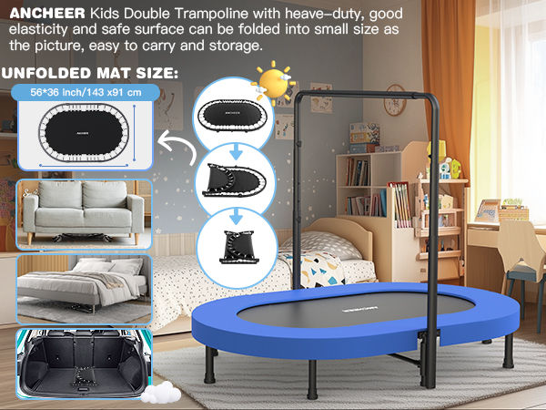 ANCHEER Double Kids Trampoline
