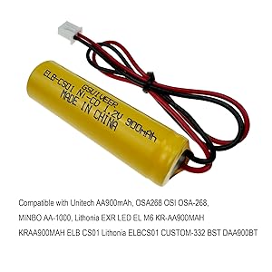 1.2V 900mAh Exit Sign Emergency Light Battery for OSA268 ELB CS01 DAA900BT Lithonia EXR LED EL M6
