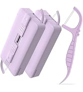 Shred Resistant Twin line Dental Floss Picks Dispenser-2 Box Lime Flavor Double line Flosser Port...