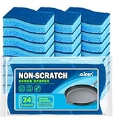 AIDEA Sponges Kitchen, Non-Scratch Scrub Sponge, 24Count, Sponges for Non-Stick Cookware, Kitchen...