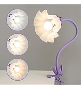 WERFOP Flower Desk Lamp with Clamp, Back to School Supplies, 3 Color Modes Flower Eye-Caring Clip...
