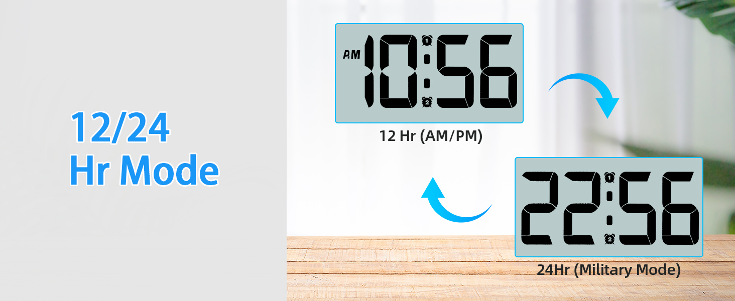 atomic clock with 12/24 Hour Mode