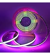 Addressable COB LED Strip, IP68 Waterproof 12V 9.84ft WS2811 RGB-IC Dream Rainbow Color Black PCB...