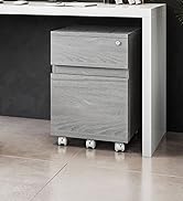 Techni Mobili Rolling Lock and Storage 2 Drawer Vertical Filing Cabinet, 15.75" L x 17.75" W x 23...