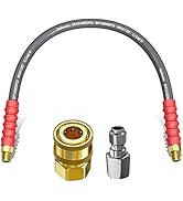 Heliwoo Pressure Washer Whip Hose 2FT, 3/8'' Hose Reel Connector for Power Washer, 248°F Hot Wate...