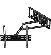 Articulating TV wall mount bracket with extending arm mechanism and adjustable tilt functionality. Features standard VESA mounting patterns and sturdy metal construction.