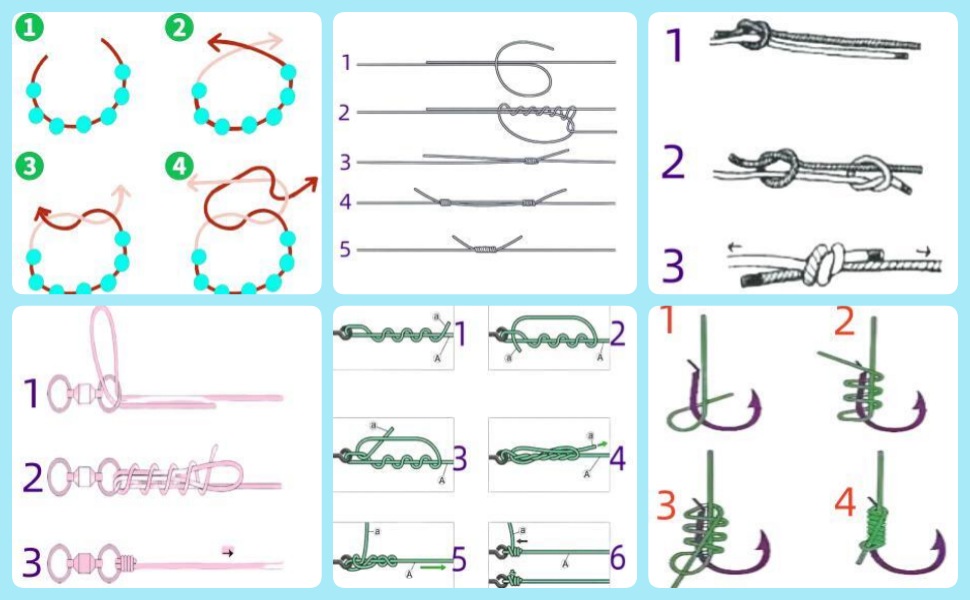 Six strong thin fishing line knoting methods