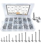 Trivd Frol 410 Stainless Steel Self Tapping TEK Screws Assortment,430 pcs #8#10#12 Hex Head Self ...