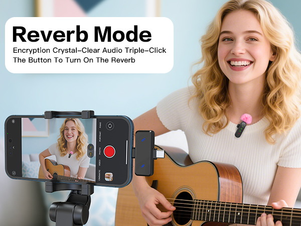 ZealSound Mini Microphone for iPhone with LED Display,Wireless Lavalier Mic with USB-C/Lightning/USB