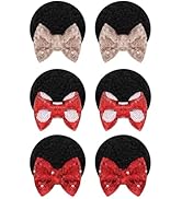 6Pcs Baby Girl Clips Mouse Ears Clips Bows with Sequin Polka Dot Bow Baby Hair Clips Bows for Girls