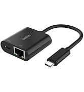 Belkin Connect USB-C to Ethernet + Charge Adapter 100W w/Gigabit Ethernet Port and USB-C Port - 1...