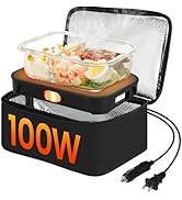 Protable Oven Food Warmer, 100W 12V/24V/110V 3-in-1 Electric Food Heater Heated Lunch Box Mini Mi...