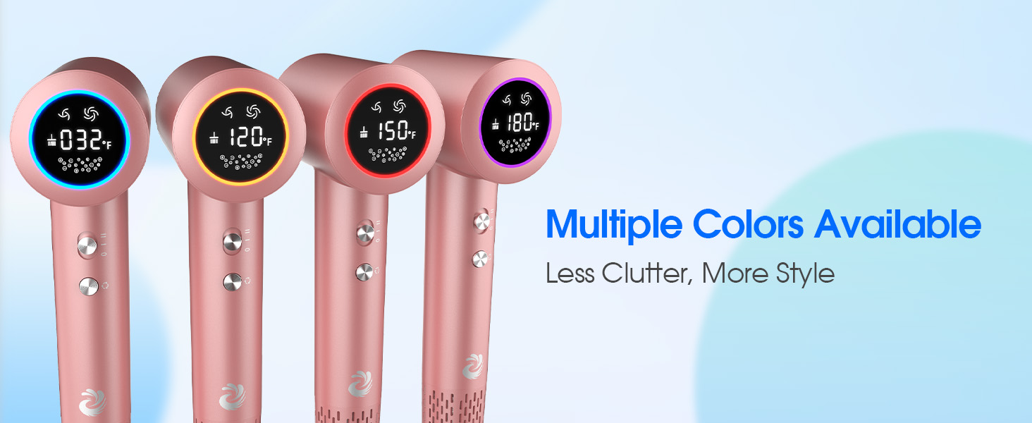 Plasma Hair Dryer Multiple Colors Available Less Clutter, More Style Hair Dryer, 2 Speeds &amp; 5 Temps