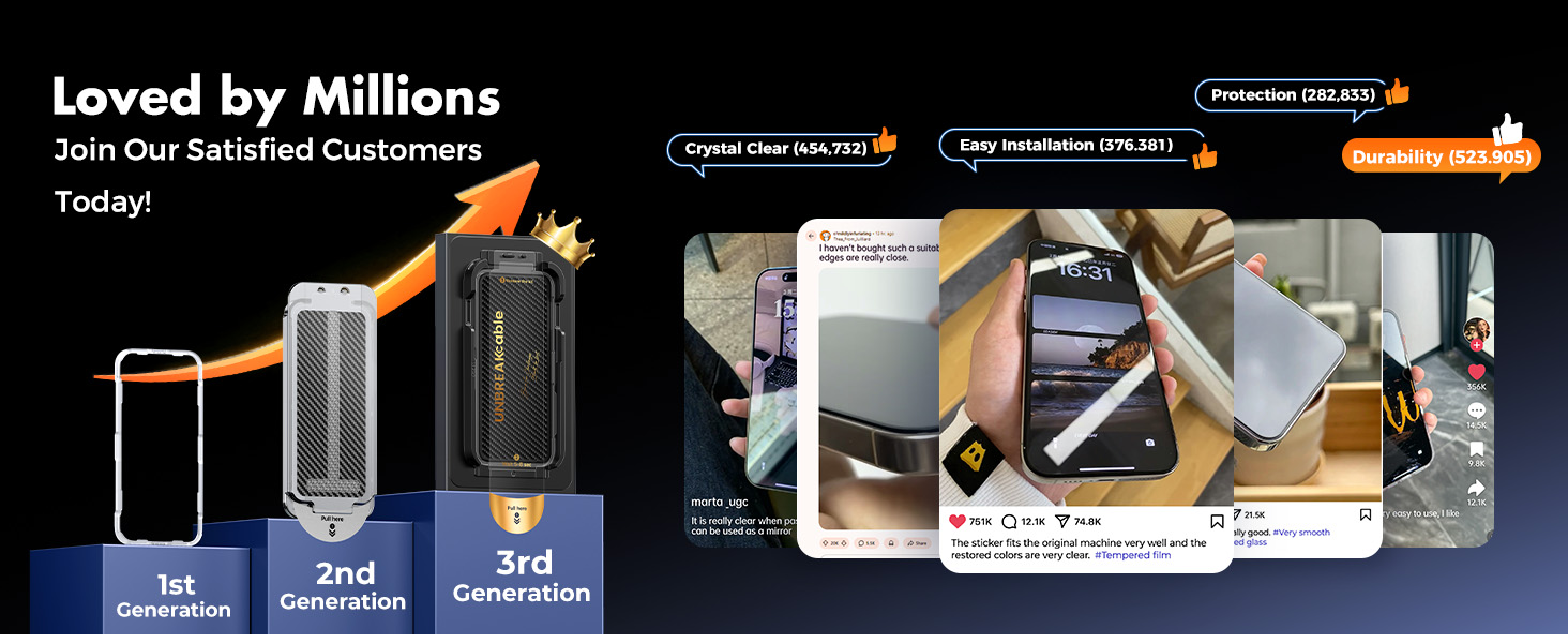 UNBREAKcable iPhone 16 Pro Screen Protector Tempered Glass