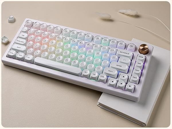 pure white aesthetics keycaps