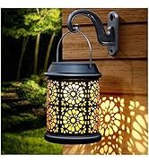 DenicMic Solar Lantern Outdoor Solar Lights Outdoor Hanging Lantern with Handle &amp; Hook Waterproof...