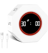Foyucool Octagon Digital Productivity Timer, Rotating Pomodoro Timer with Gravireceptor 1-3-5-15-...