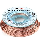 BEEYUIHF No Clean Desoldering wick Braid, No residue Solder wick Braid with Flux, Solder Remover ...