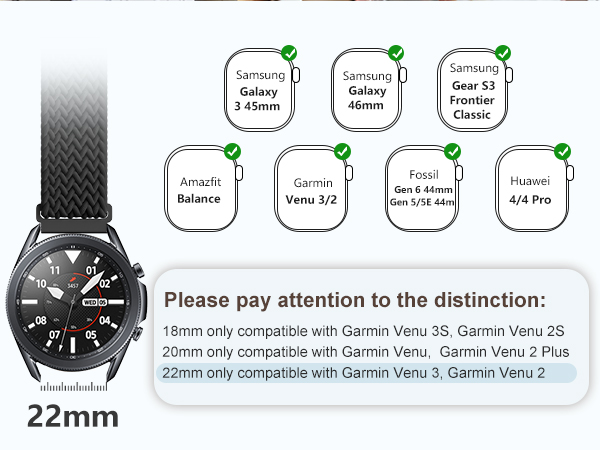 DaQin Braided Nylon Watch Band for Men