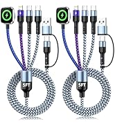 Jogrytece Multi Charging Cable for iWatch Charger, 5FT 2Packs 4 in 2 Chargers for Multiple Device...