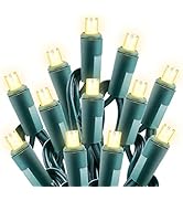 wominoy 50ft 100 Counts Warm White Christmas Lights - White Christmas Lights Commercial Grade Out...