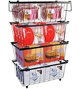 Freezer Organizer Bins,3/4 Pack Stackable Chest Freezer Organizer for Deep Freezer Sort Frozen Fo...