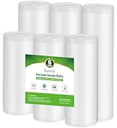 Syntus Vacuum Sealer Bags, 6 Pack 3 Rolls 11" x 20' and 3 Rolls 8" x 20' Commercial Grade BPA Fre...