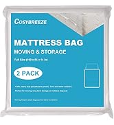 [2-Pack] Mattress Bag for Moving, Mattress Storage Bag Full Size, 4 Mil Mattress Moving Bag - Sup...