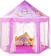 Monobeach Princess Tent Girls Unicorn Large Playhouse Kids Castle Play Tent with Star Lights Gift...