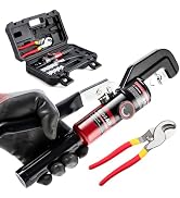 IBOSAD Hydraulic Crimping Tool and Cable Cutter Hydraulic Cable Lug Crimper 8 US TON 12 AWG to 00...