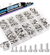 mxuteuk 215PCS Terminal Block Screws Kit,M3 M3.5 M4 M5 Terminal Screws,Nickel-Plated with Square ...