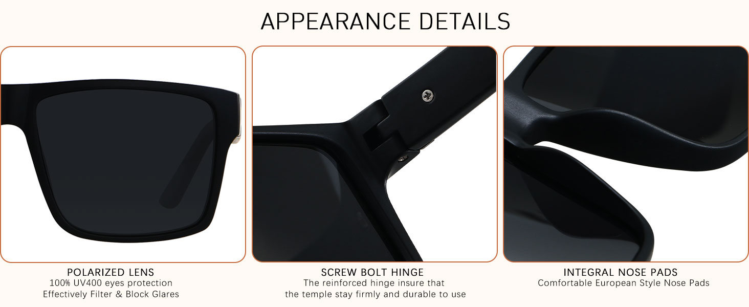 LYZOIT Square Sunglasses for Men Women Polarized Oversized Big UV Protection Rectangle Shades