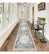 Hallway Washable Runner Rug 2'6x12 - Kitchen Runner Rugs with Non Slip Backing Stain Resistant Ru...