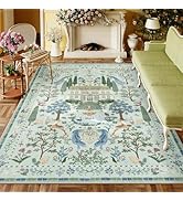 LIVEBOX Soft 8x10 Area Rugs for Living Room, Washable French Manor Green Area Rug for Bedroom, No...